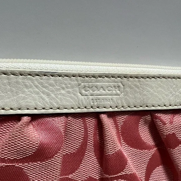 Coach Pink and Cream Wristlet EUC - Picture 2 of 8